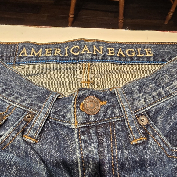 American Eagle Outfitters Dark Blue Denim Jeans - Picture 2 of 8